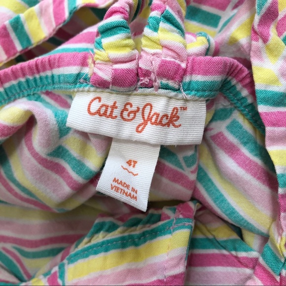 Jumping Beans dress pink, Cat & Jack romper 4T - Picture 4 of 8